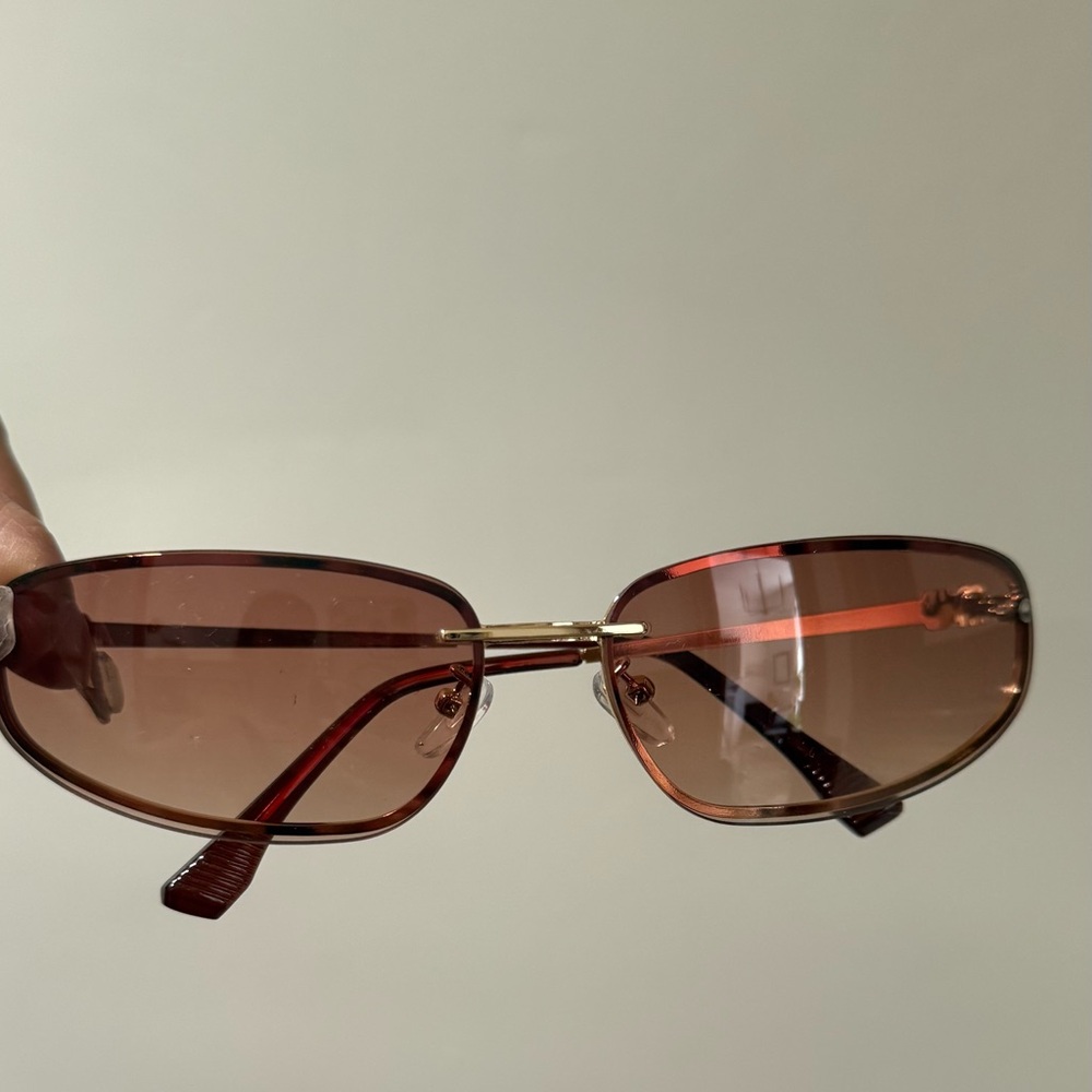 Men's Slim Oval Red Tinted Sunglasses